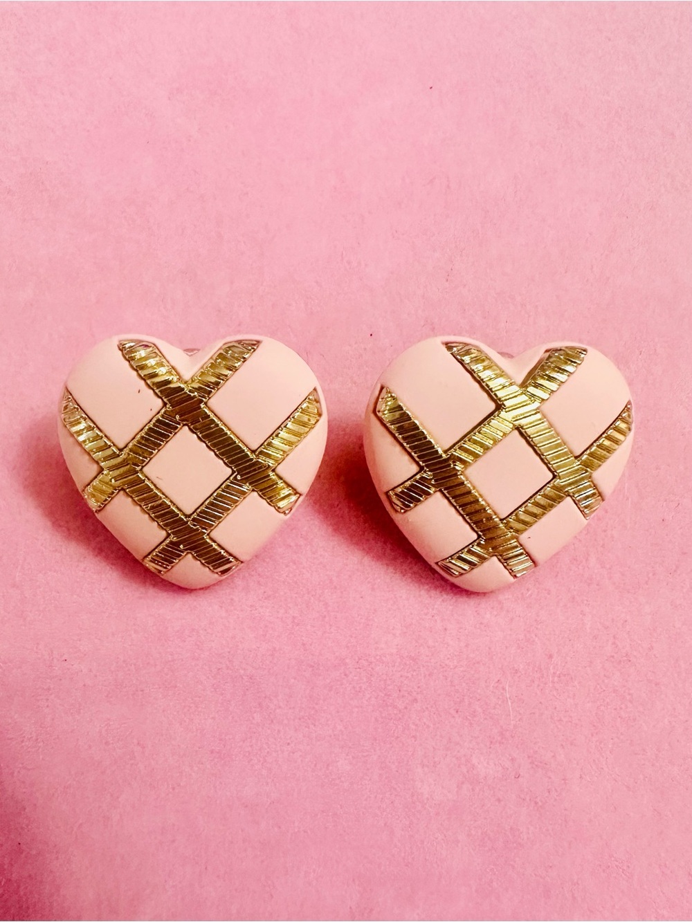 Blush Pink Heart Stud Earrings